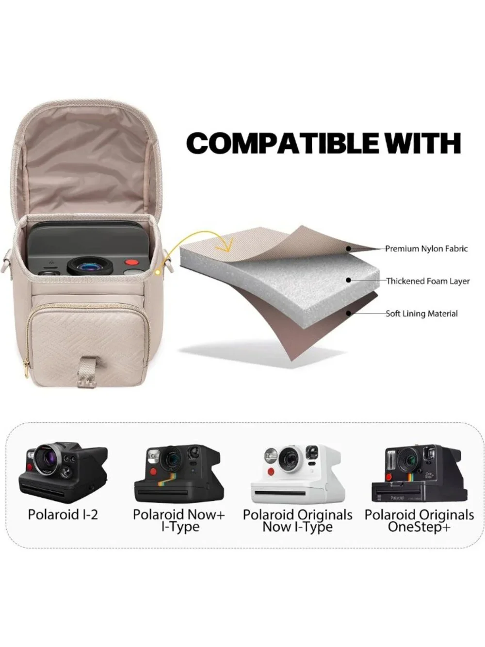 Stylish Crossbody Camera Sling Bag for Instant Cameras | Adjustable